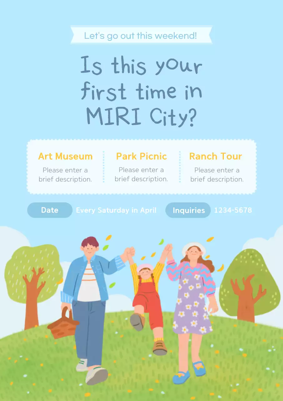 Blue Minimal Family Event Announcement Poster