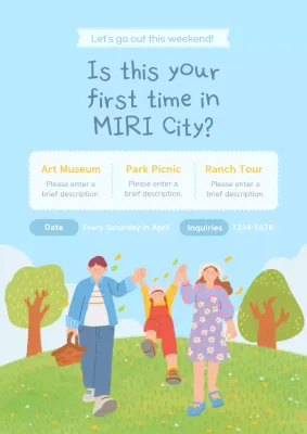 Blue Minimal Family Event Announcement Poster