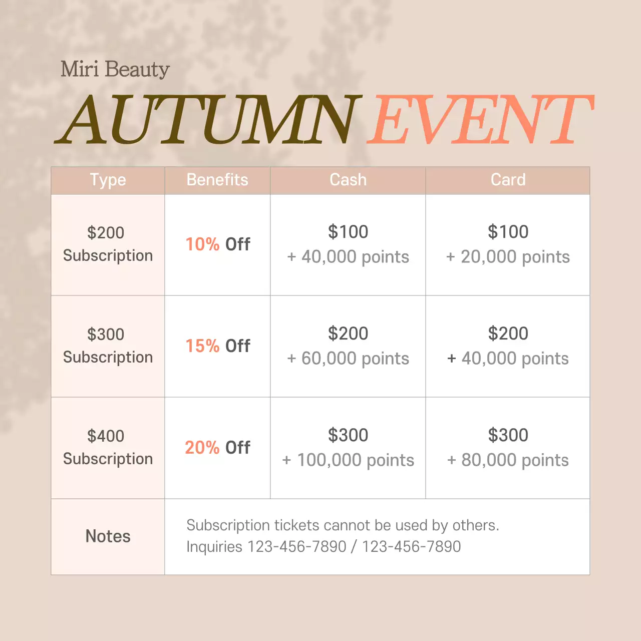 Beige Elegant Subscription Promotion Instagram Post