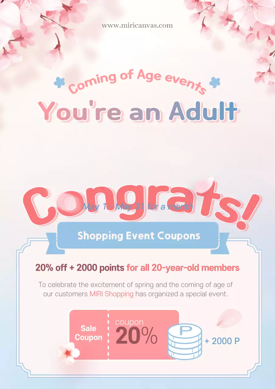 Pink Elegant Celebration Promotion Poster