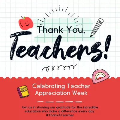 Red Trendy Teacher Appreciation Week Social Media Post