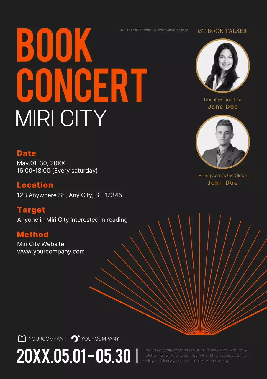 Black Modern Book Event Announcement Poster