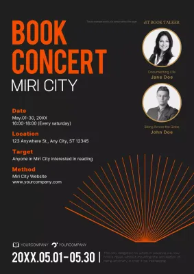 Black Modern Book Event Announcement Poster