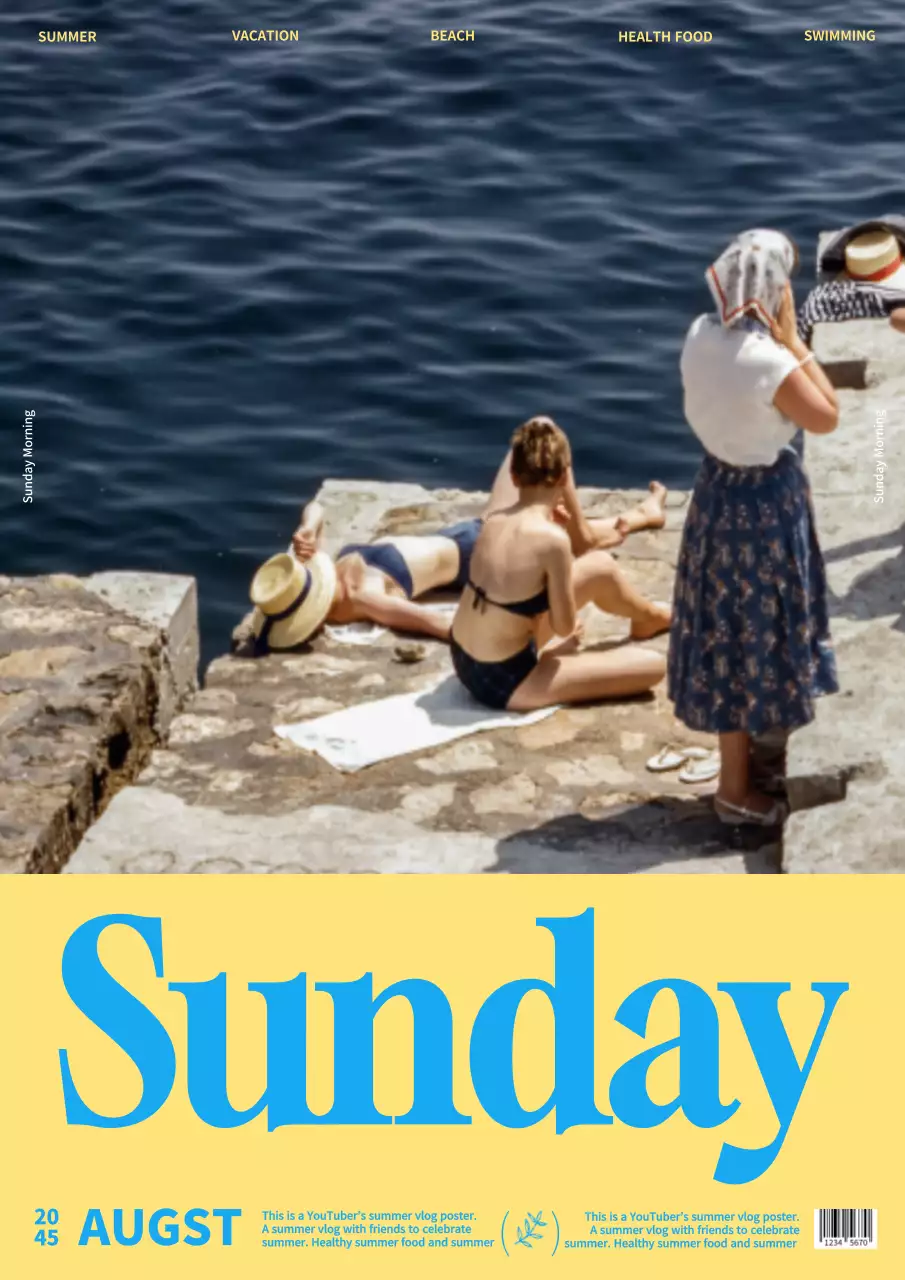Yellow Vintage Beach Vlog Poster