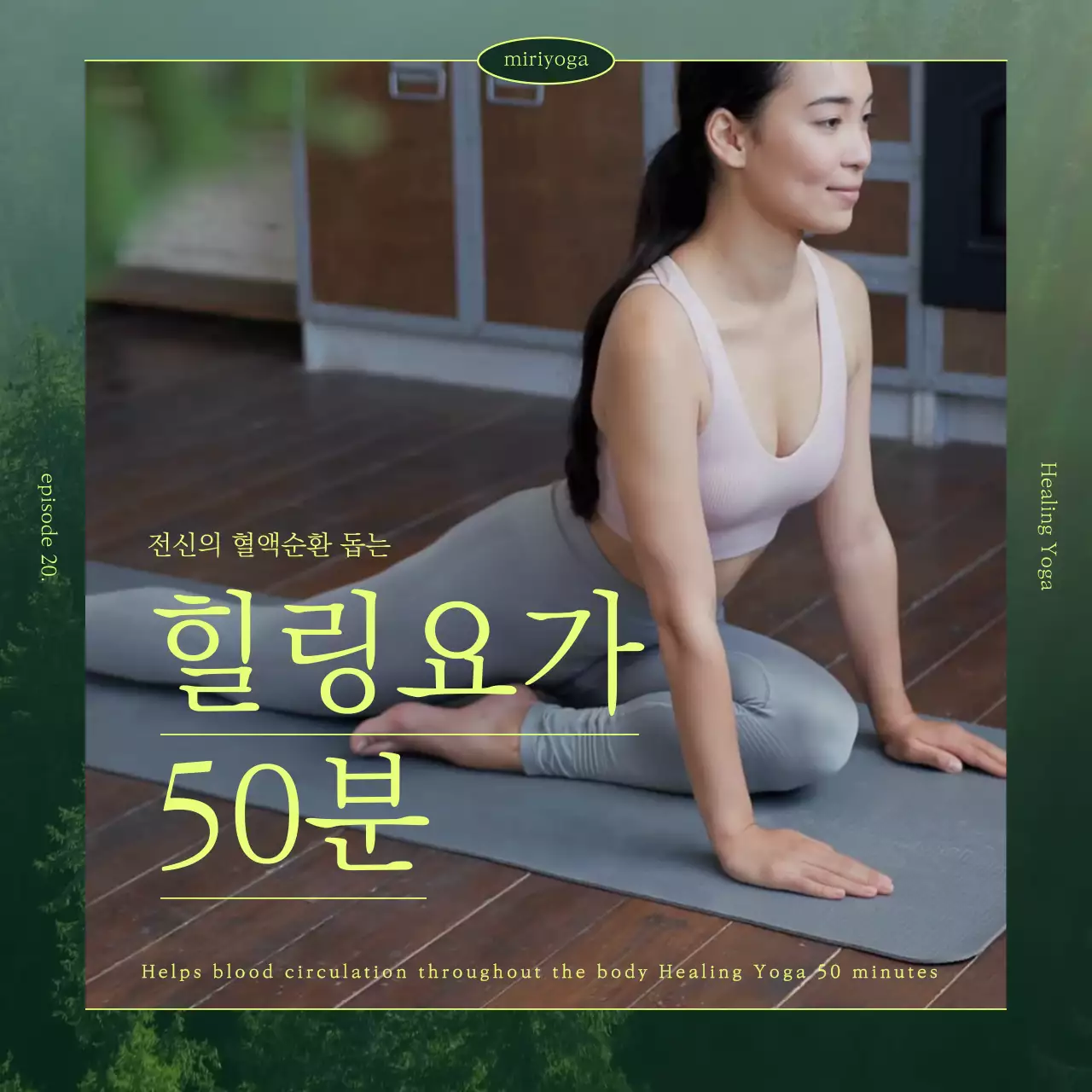 초록색의 잔잔한동영상의 힐링요가