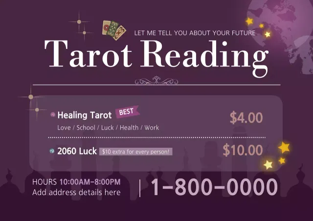 Purple Aesthetic Tarot Promotion Poster