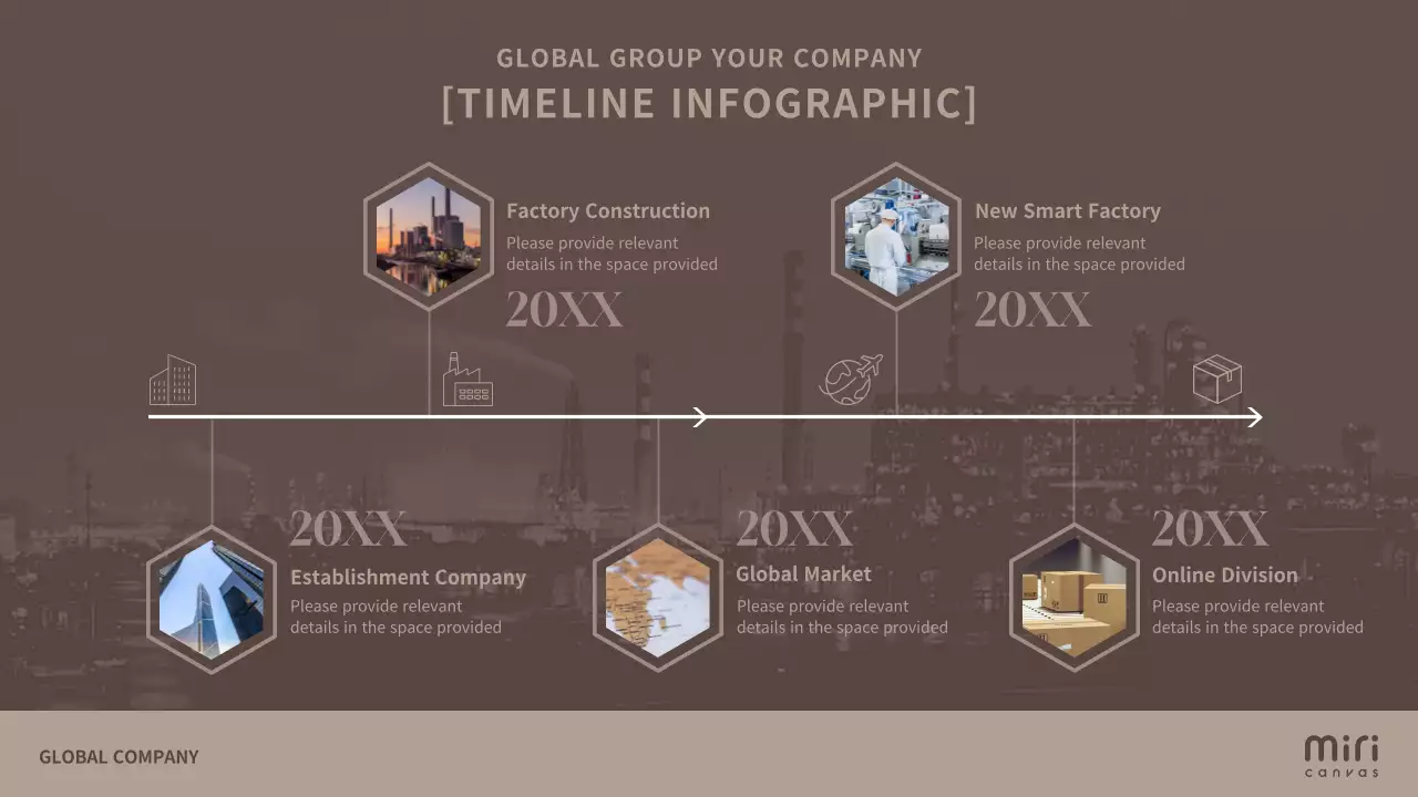 Brown Modern Company Timeline Report Infographic