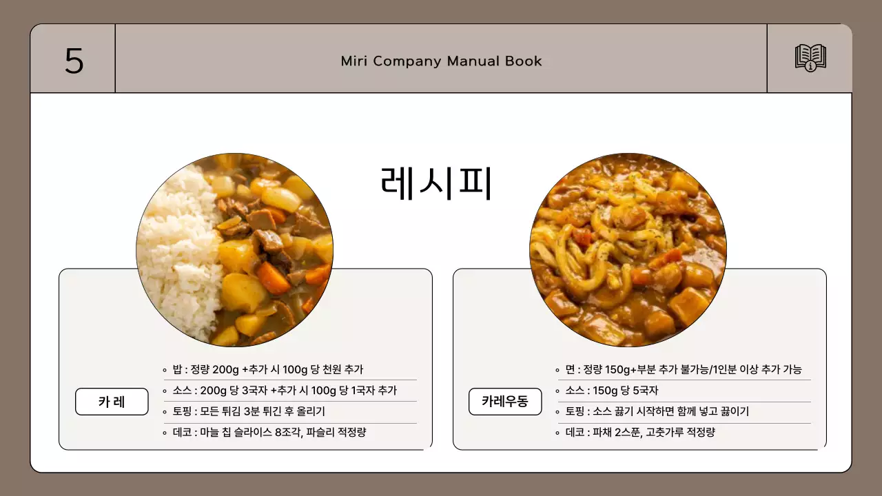 갈색과 아이보리의 심플한 근무 매뉴얼 안내서