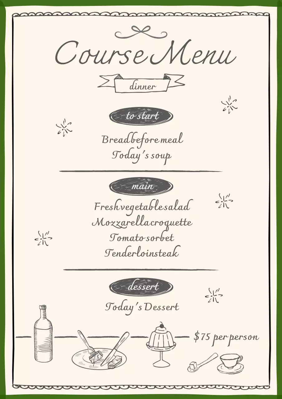 Colorful Trendy Menu Design Poster