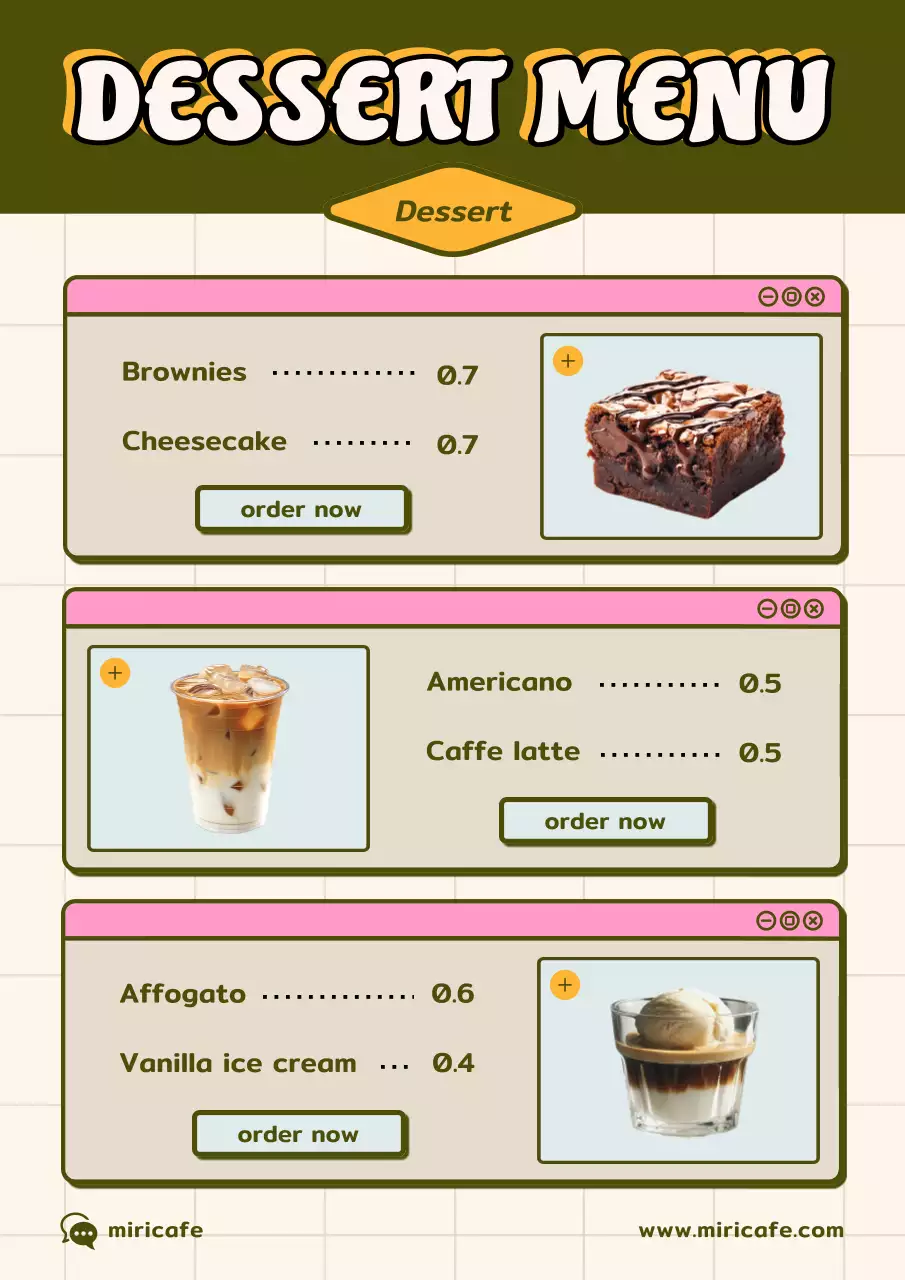 Colorful Trendy Menu Design Poster