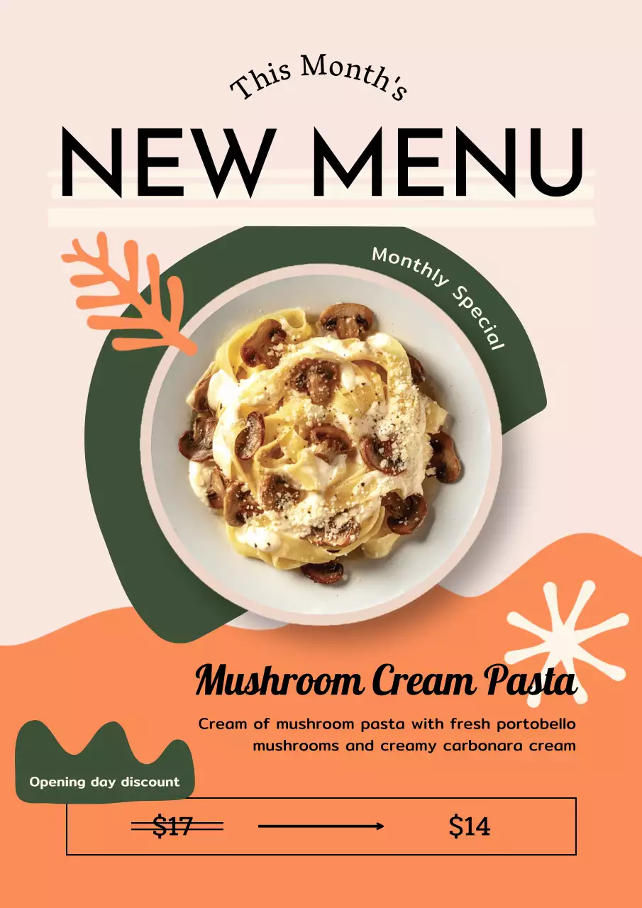 Colorful Trendy Menu Design Poster