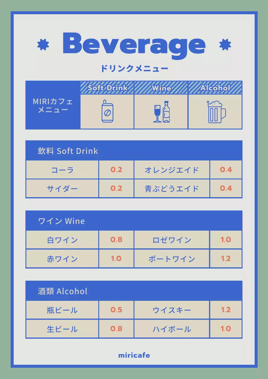 ベージュ シンプル レストラン メニュー表 ポスター