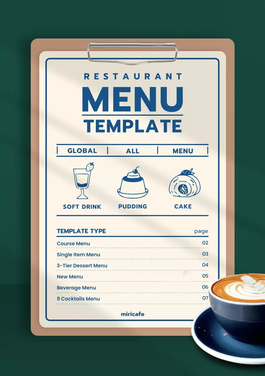 Colorful Trendy Menu Design Poster