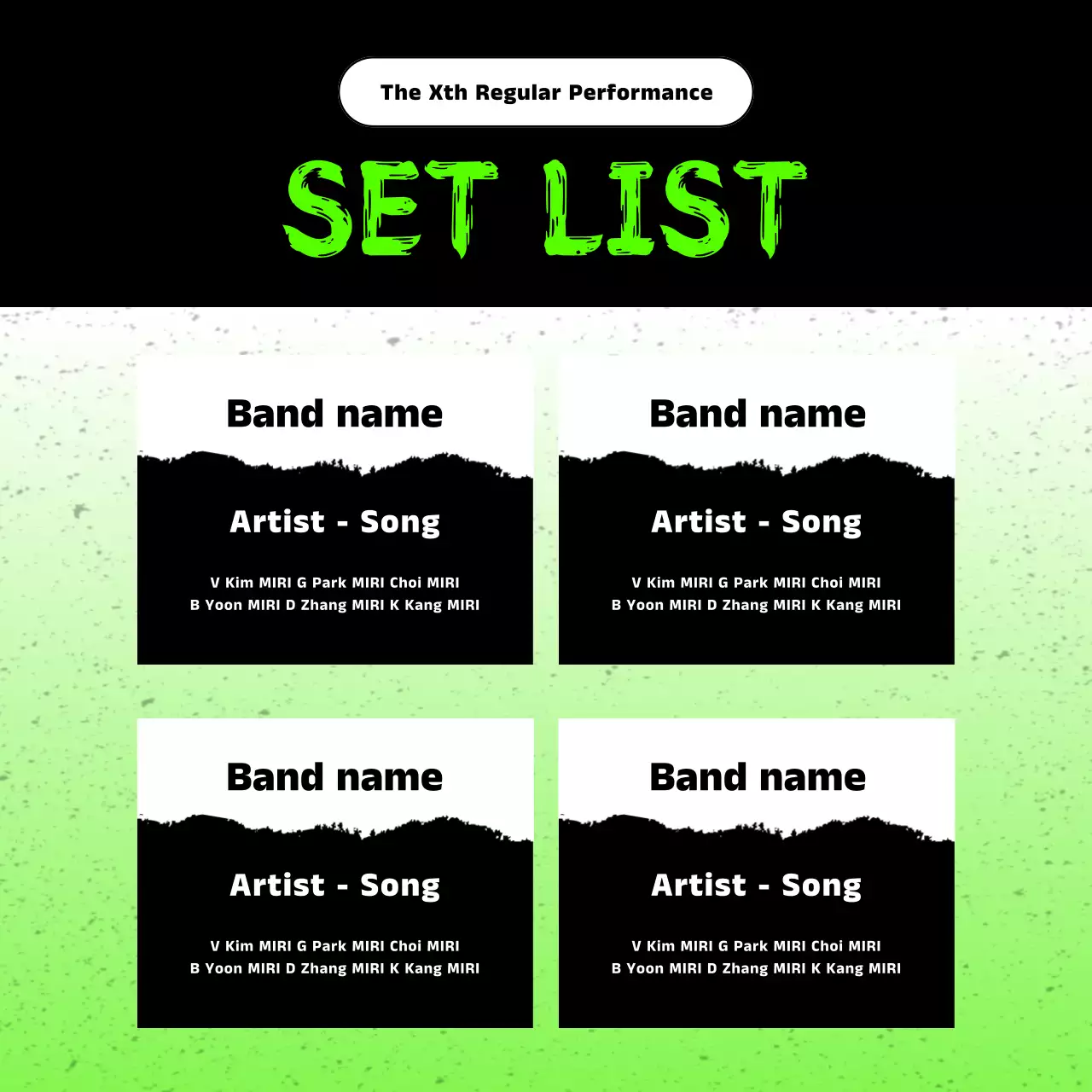 Green Trendy Band Event Promotion Instagram Carousel