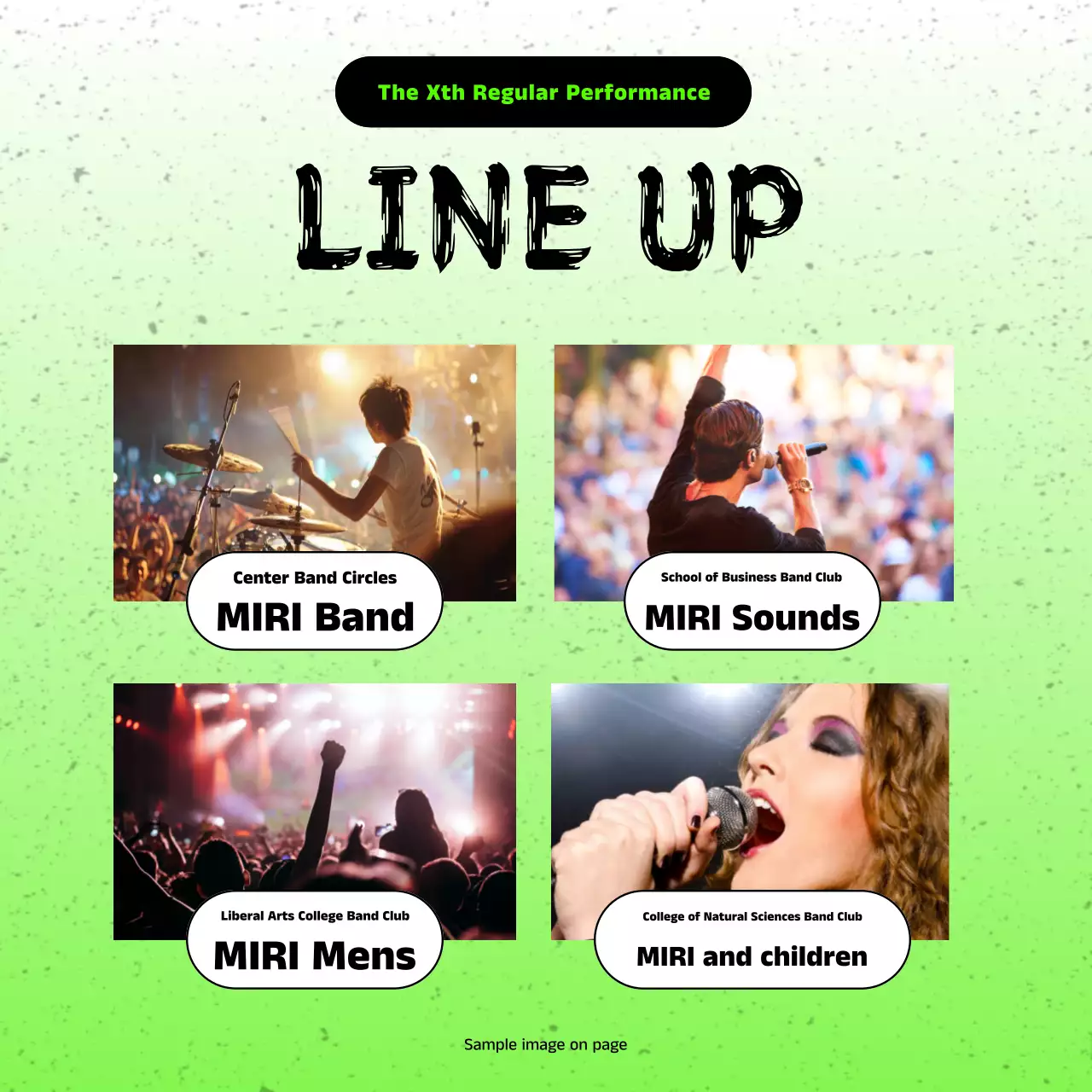 Green Trendy Band Event Promotion Instagram Carousel