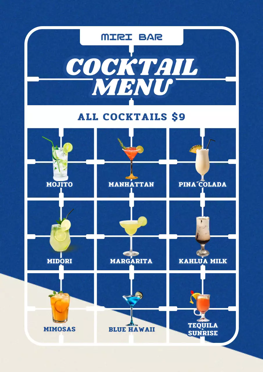 Colorful Trendy Menu Design Poster