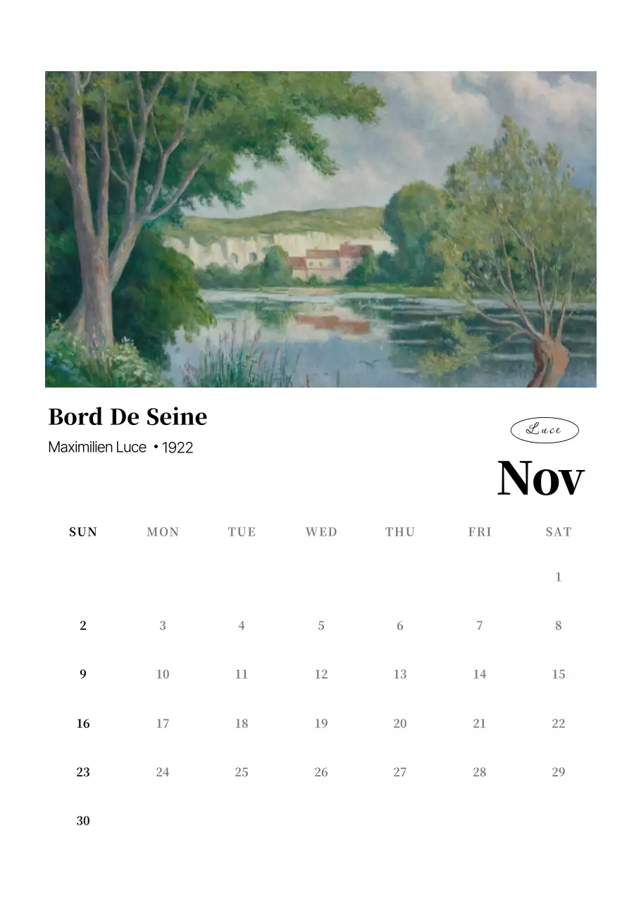 클래식 예술 달력