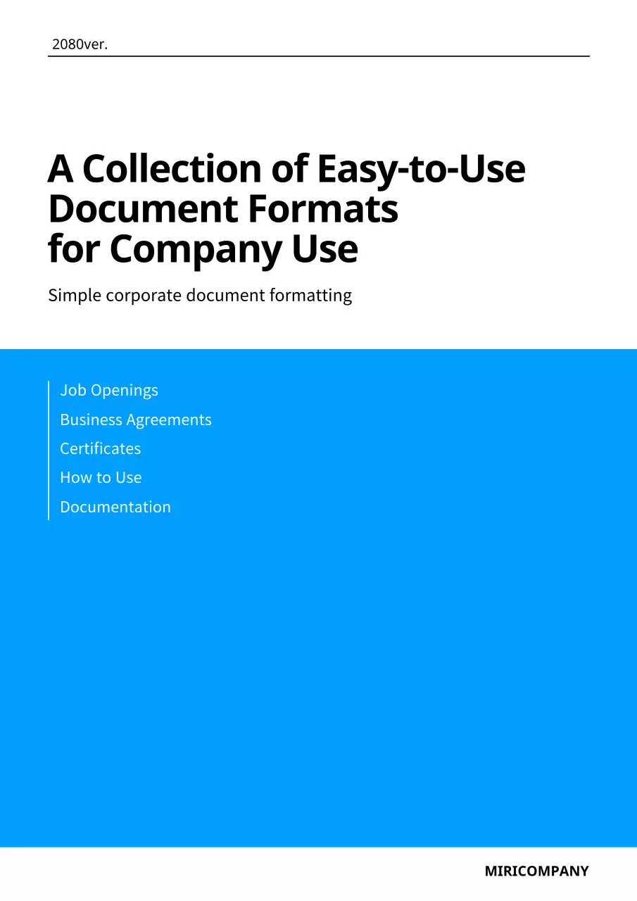 Blue Professional Document Reference