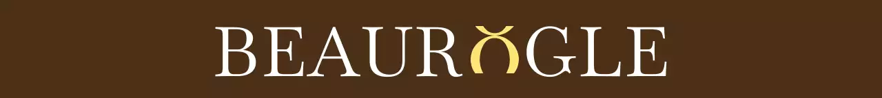 갈색과 하얀색 노란색의 심플하고 감성적인 알파벳 포인트가 들어간 텍스트 로고 스타일 뷰티점 홍보 및 판촉