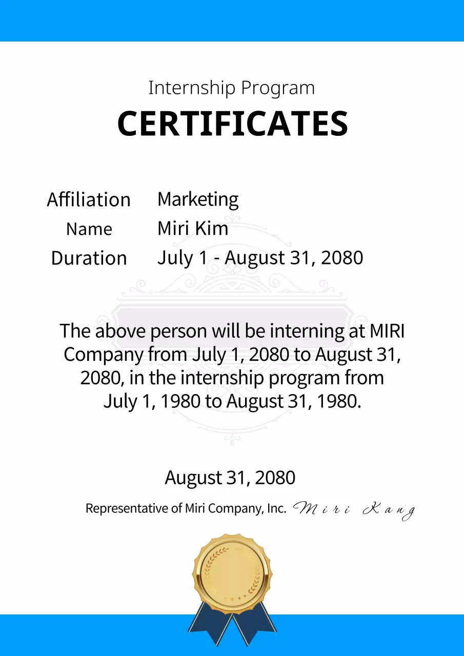 Blue Professional Document Reference