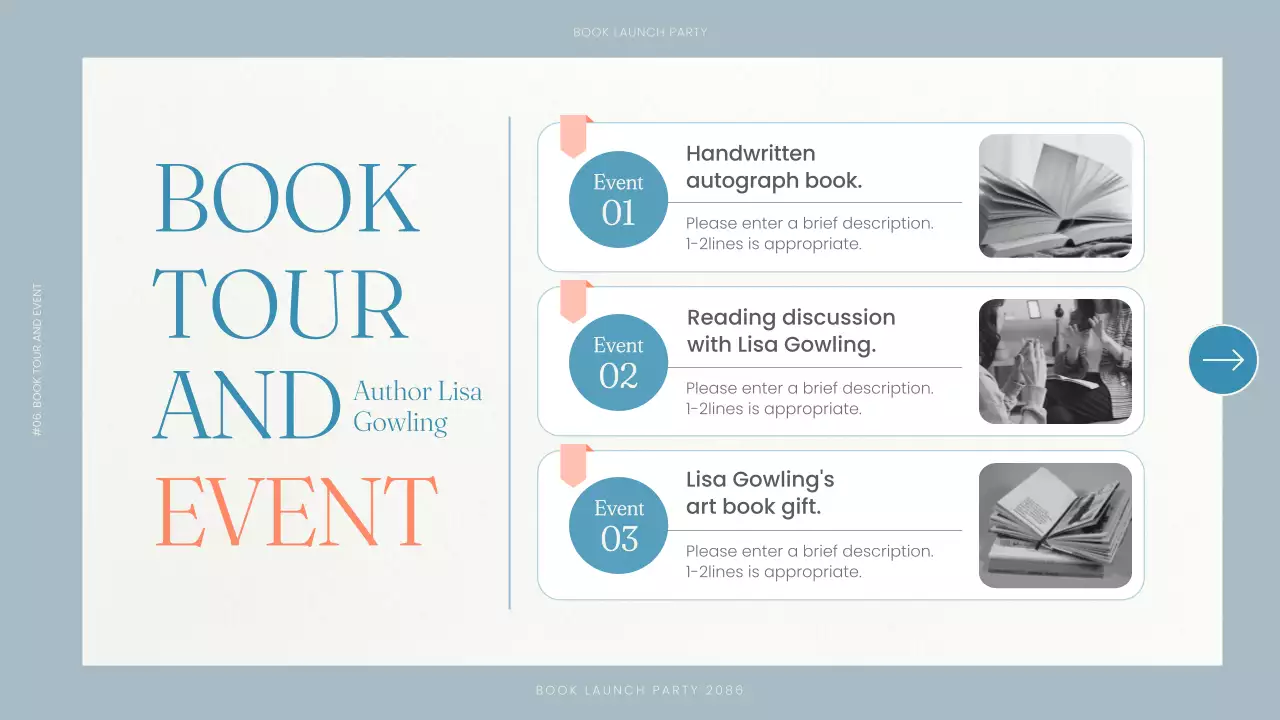 Blue Classic Book Event Invitation Presentation