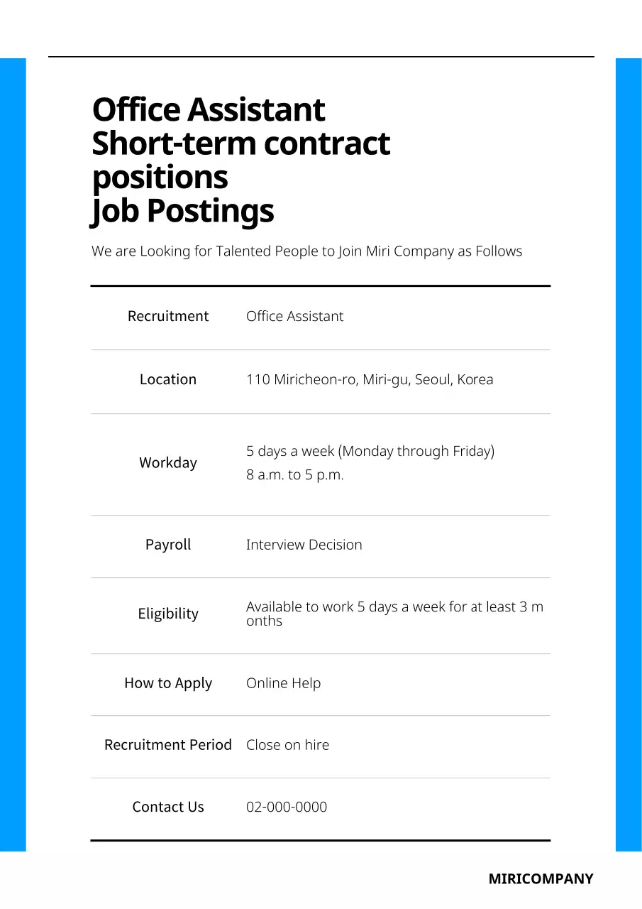 Blue Professional Document Reference