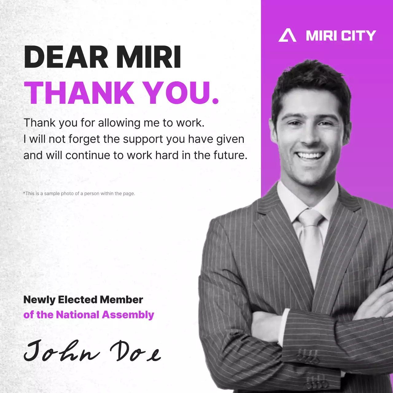 Purple Professional Election Announcement Social Media Post