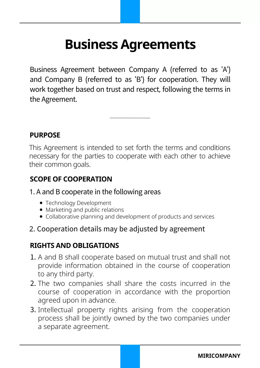 Blue Professional Document Reference