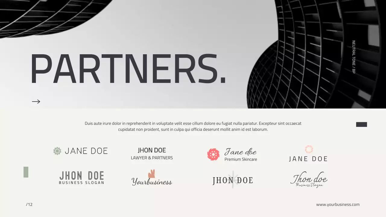 베이지 미니멀 모던 프로필 비즈니스 회사 소개