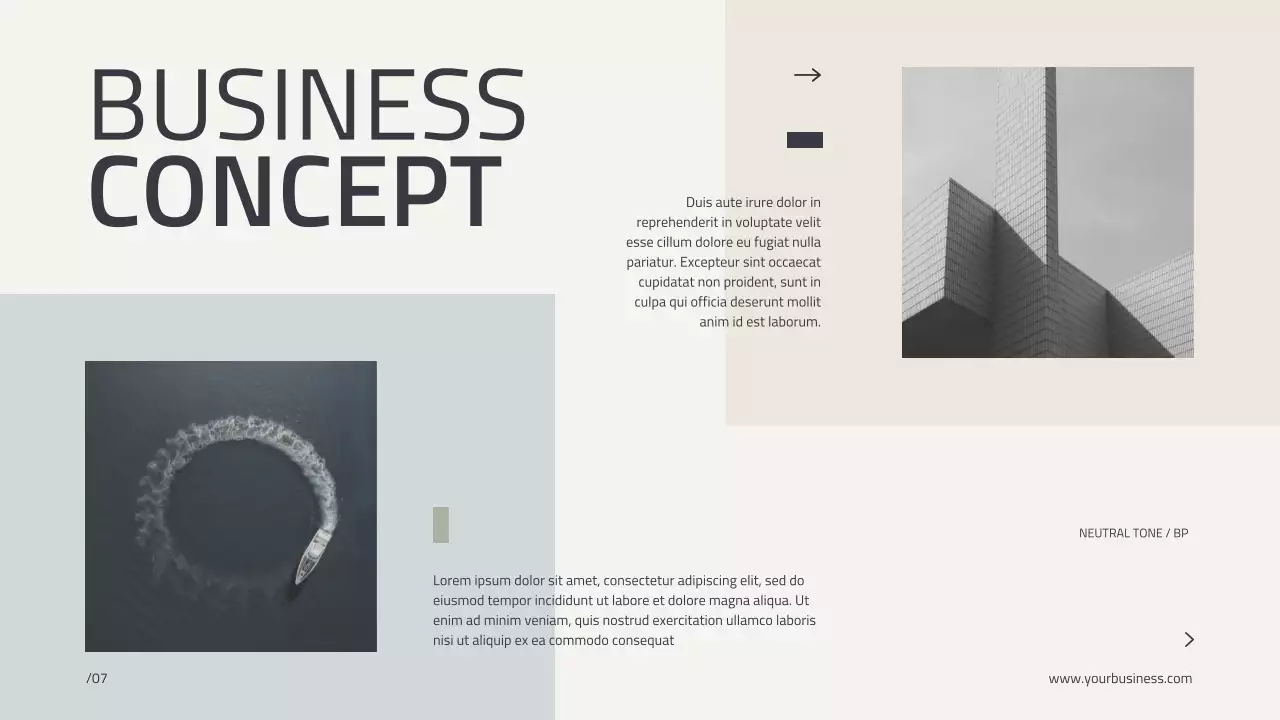 베이지 미니멀 모던 프로필 비즈니스 회사 소개