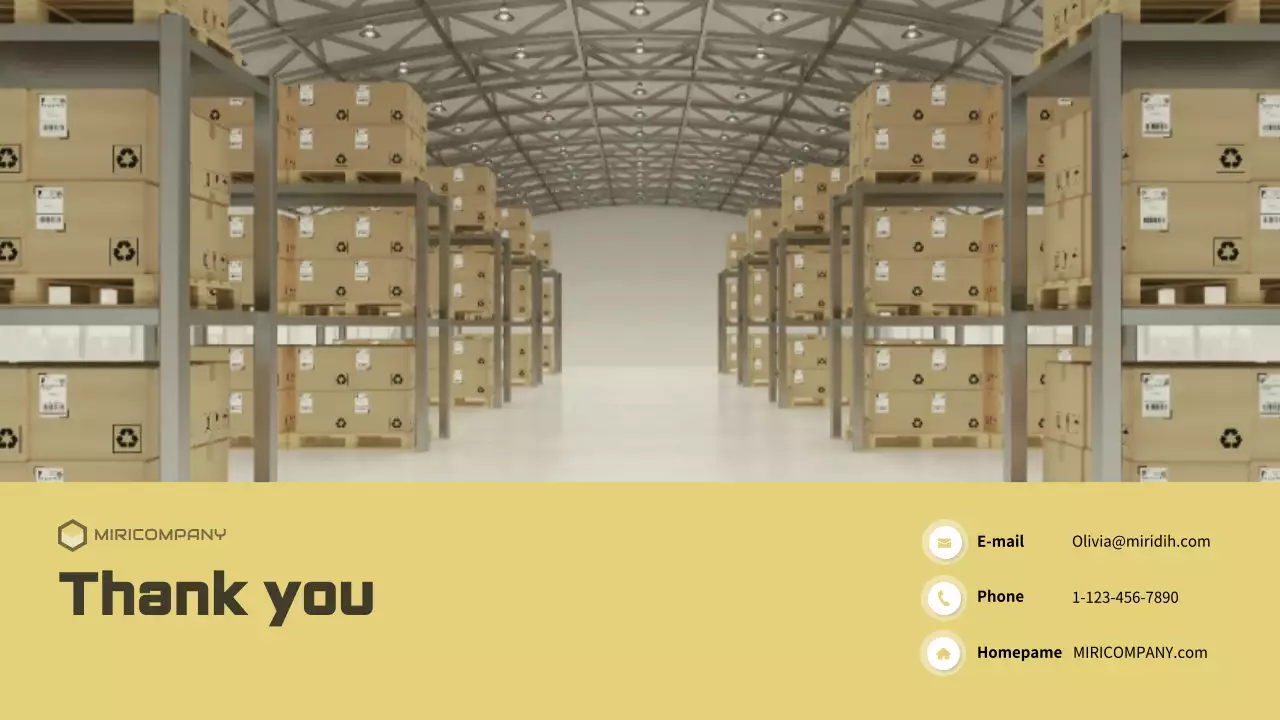 Um plano de negócios de empresa de logística limpo e amarelo