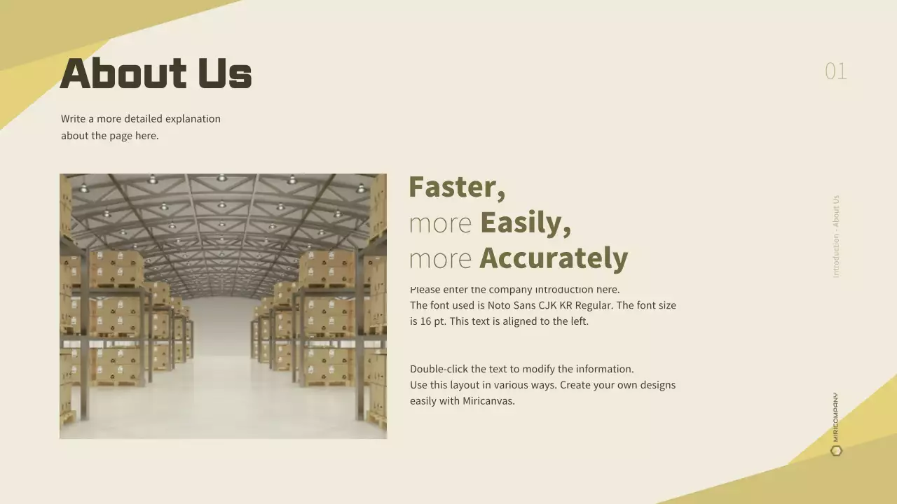 Um plano de negócios de empresa de logística limpo e amarelo