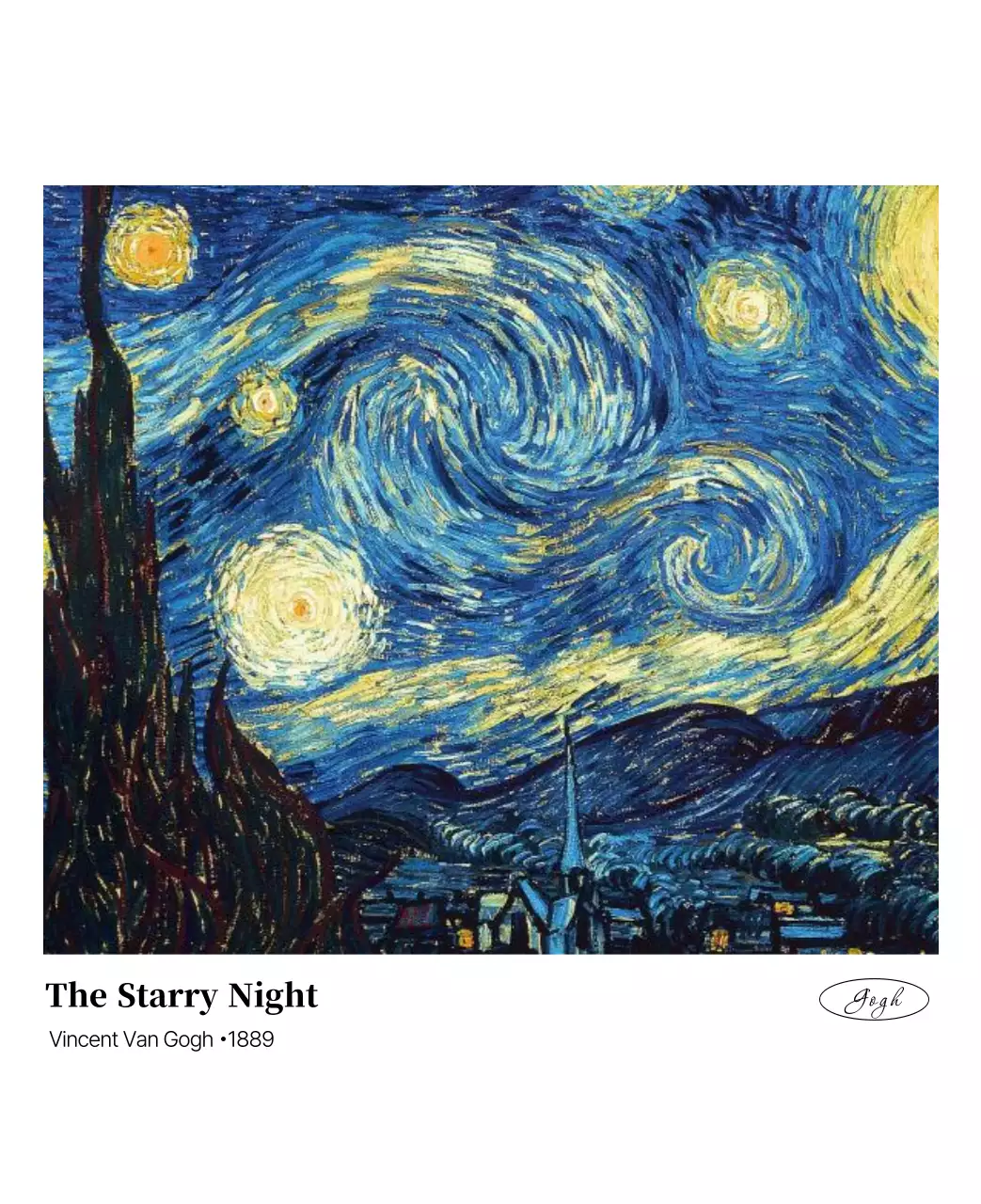 黒とグレーのシンプルでクラシックな名画。