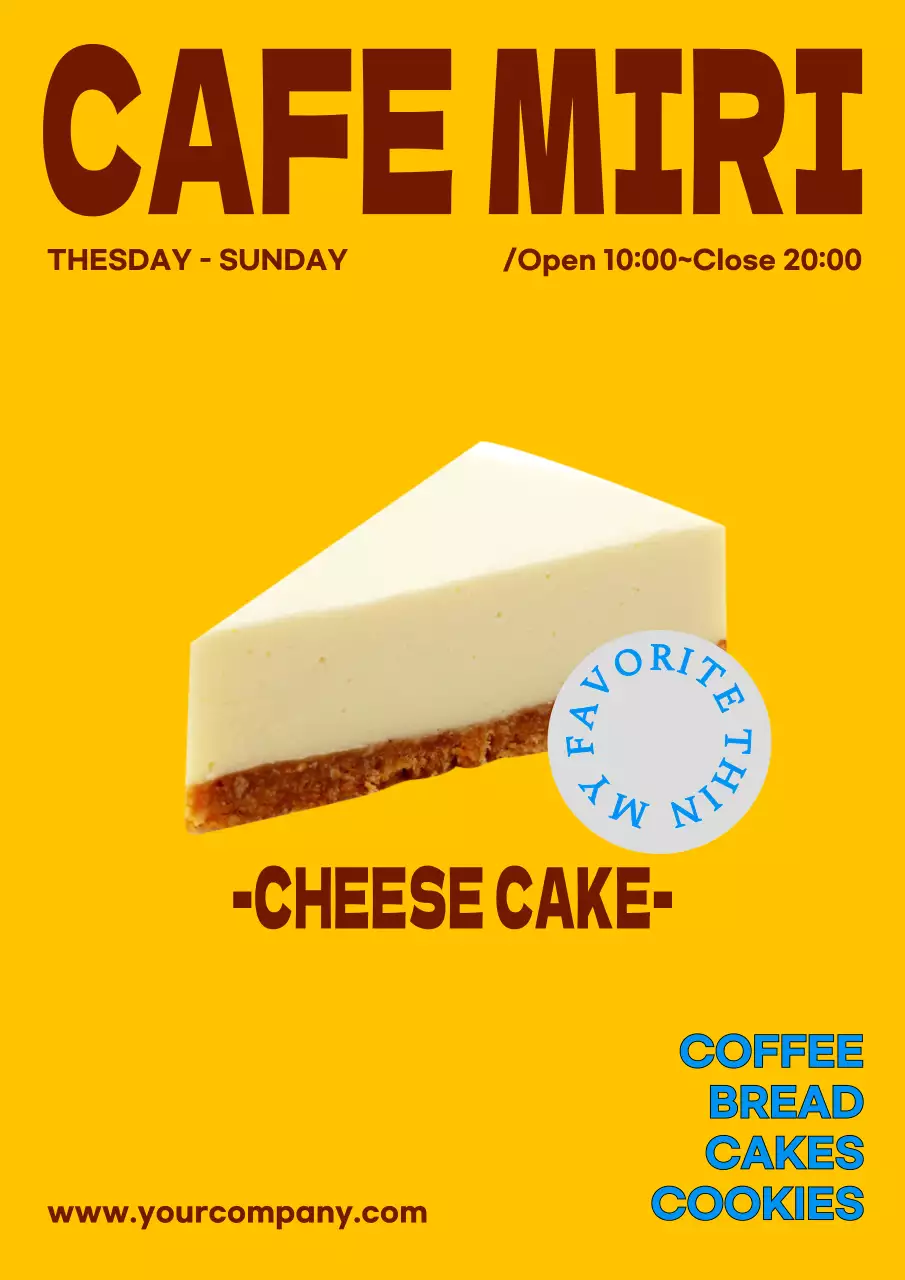 Yellow Retro Cheesecake Promotion Poster