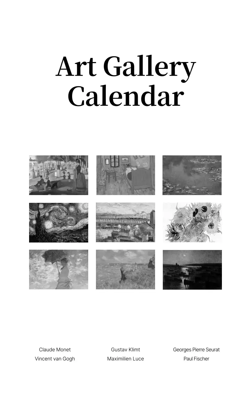 黒とグレーのシンプルでクラシックな名画。