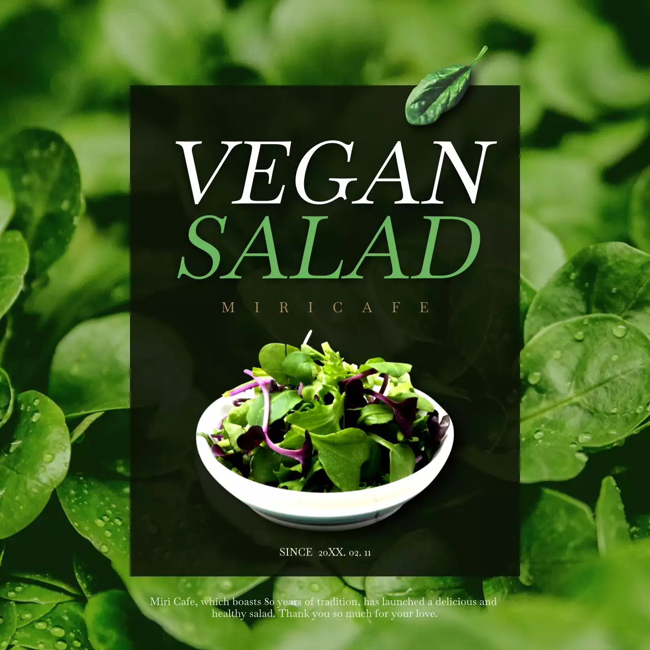 Green Modern Vegan Promotion Social Media Post