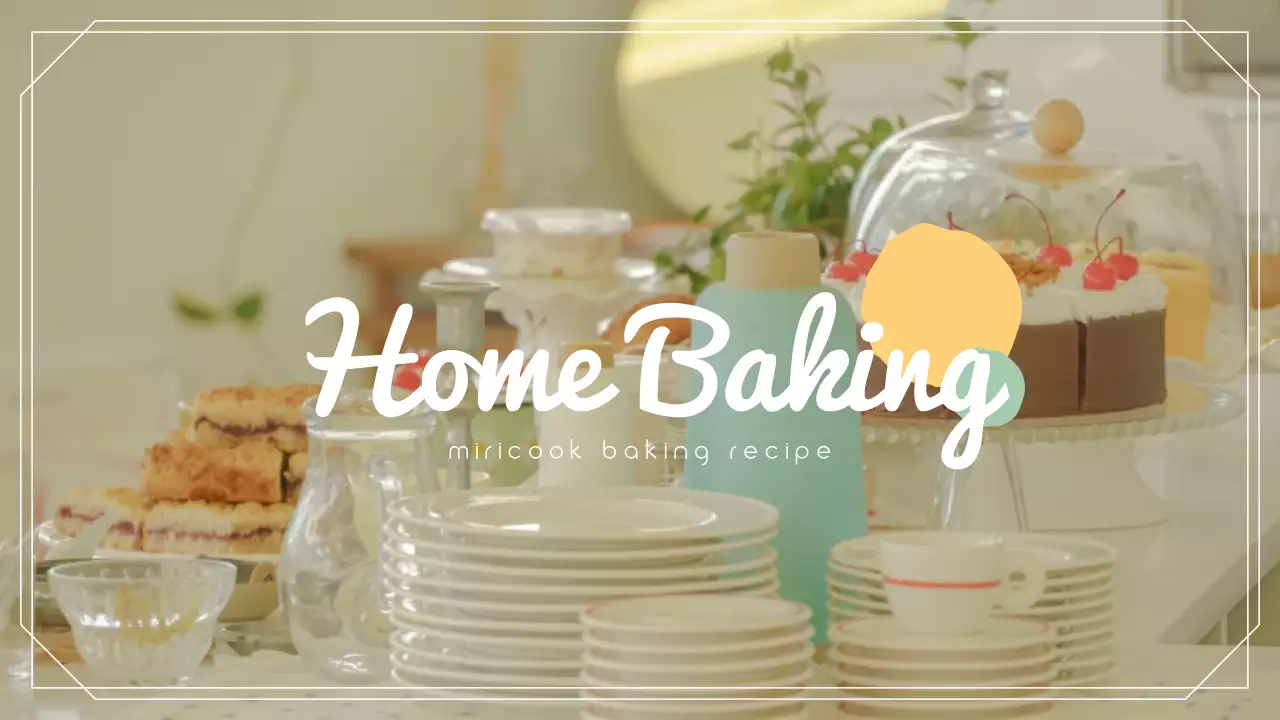 Pastel Emotional Baking Channel Home Baking YouTube Thumbnail
