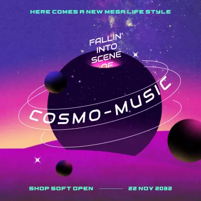 Black and purple space planet concept album cover