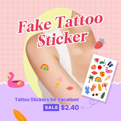 Pink Trendy Tattoo Promotion Social Media Post