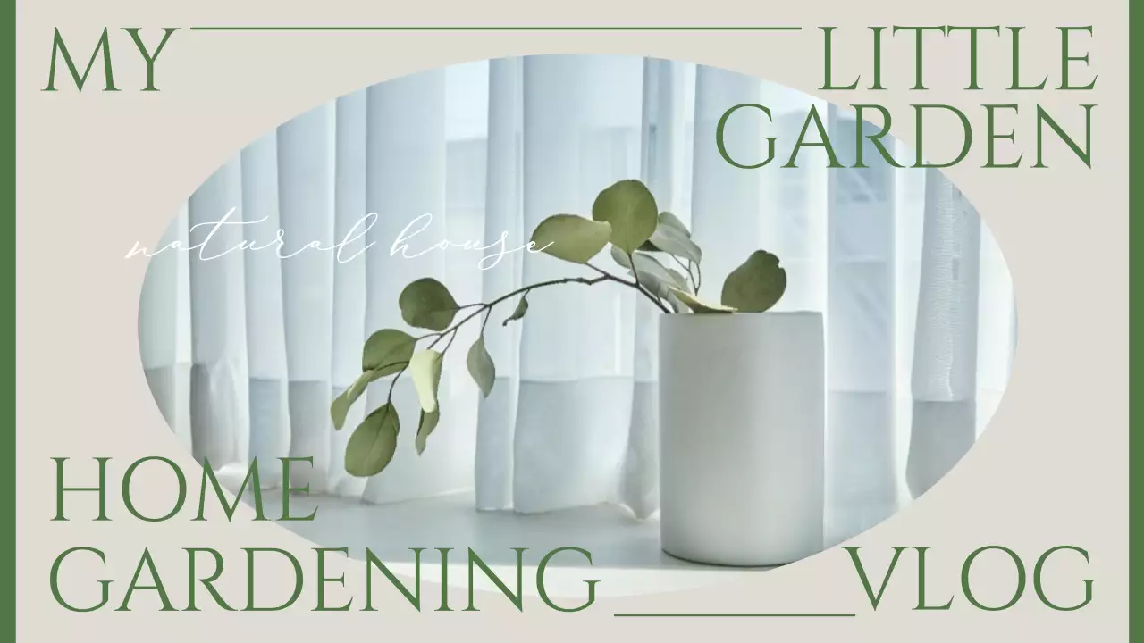 Green Minimal Gardening Vlog YouTube Thumbnail