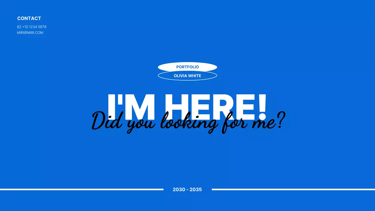 An organized portfolio in blue