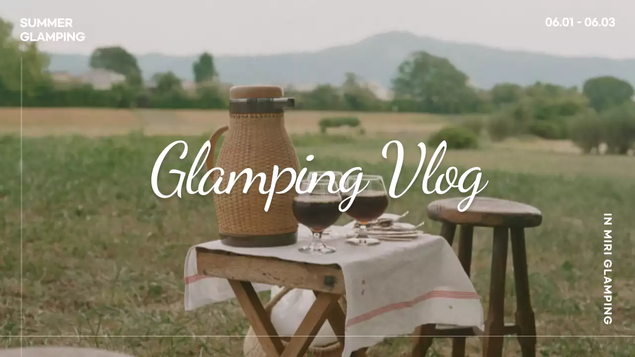 Beige Rustic Glamping Vlog YouTube Thumbnail
