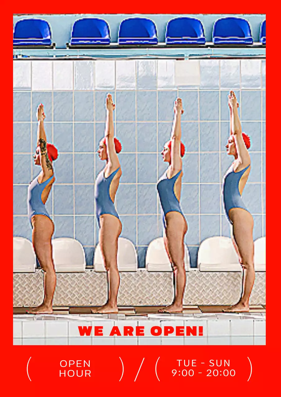 Gói ý tưởng bể bơi màu trắng, đỏ và xanh