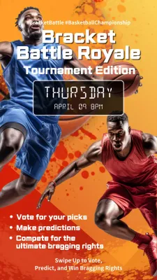 Postagem de promoção de basquete em negrito laranja no Instagram