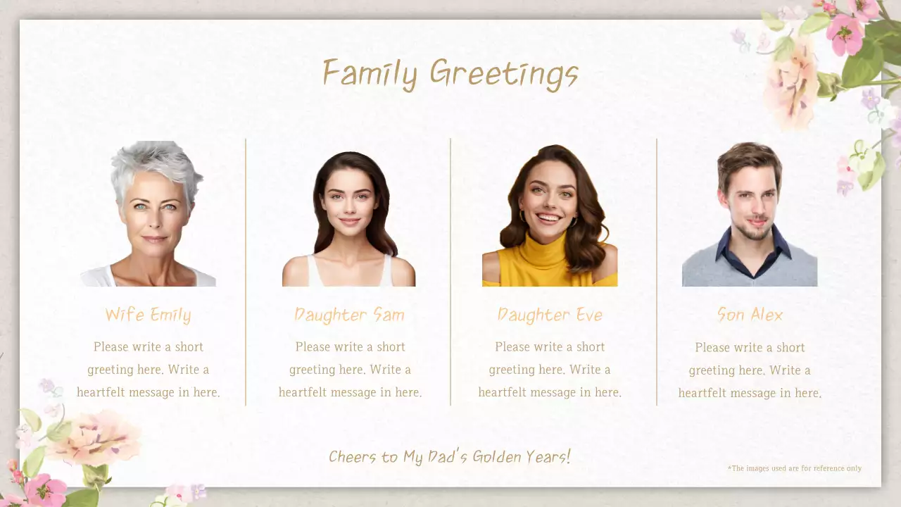 베이지색 우아한 생일 초대장 프레젠테이션