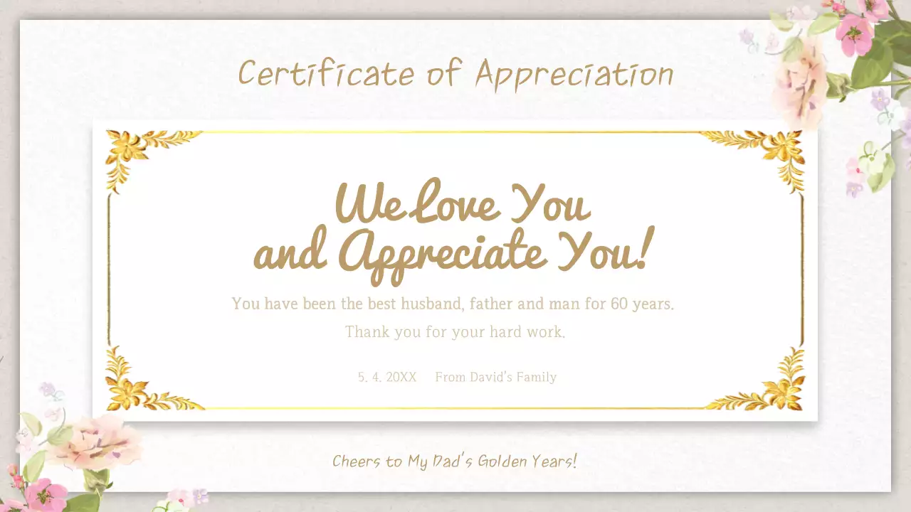 베이지색 우아한 생일 초대장 프레젠테이션