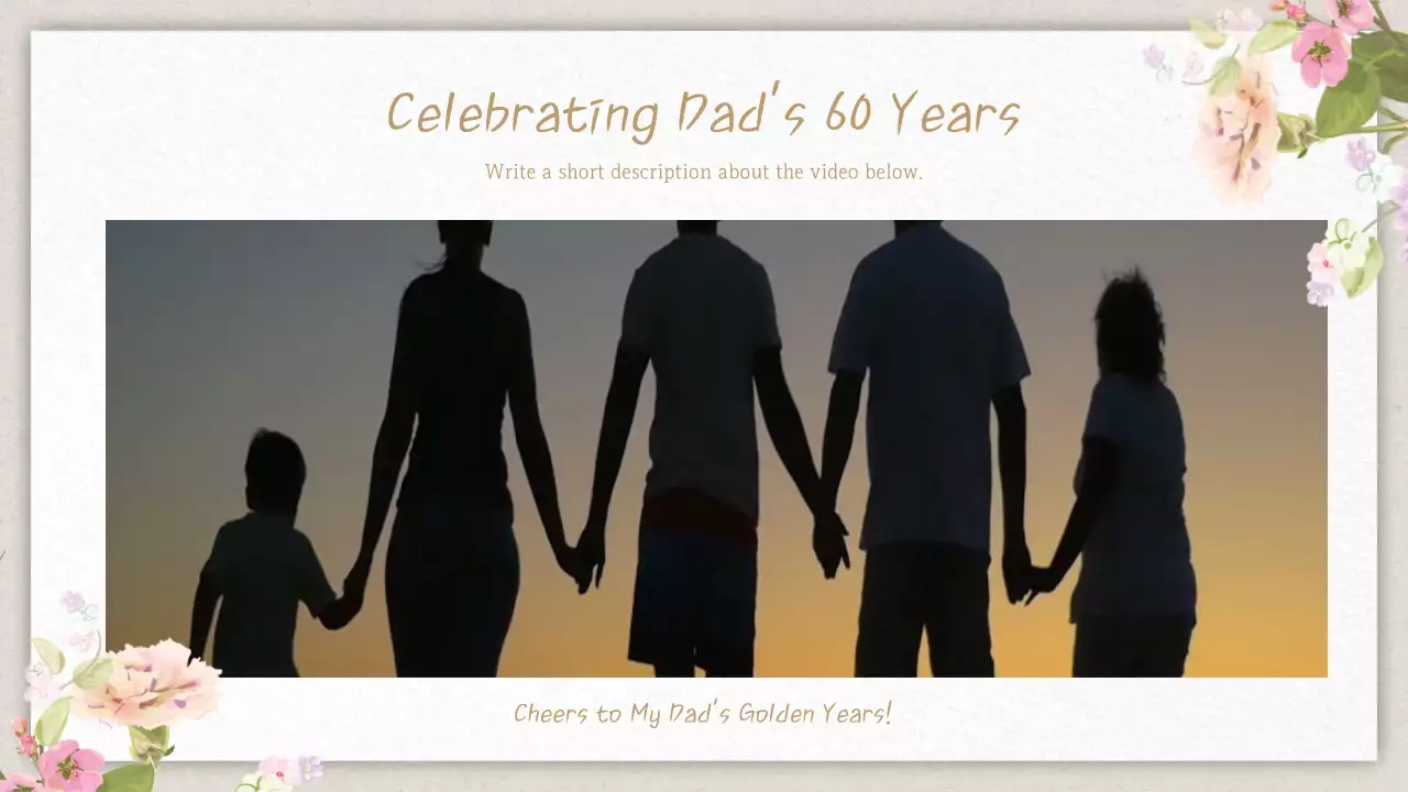 베이지색 우아한 생일 초대장 프레젠테이션