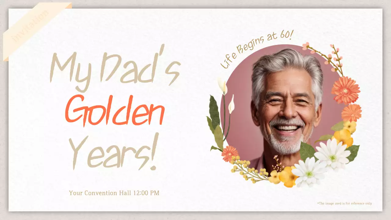 베이지색 우아한 생일 초대장 프레젠테이션