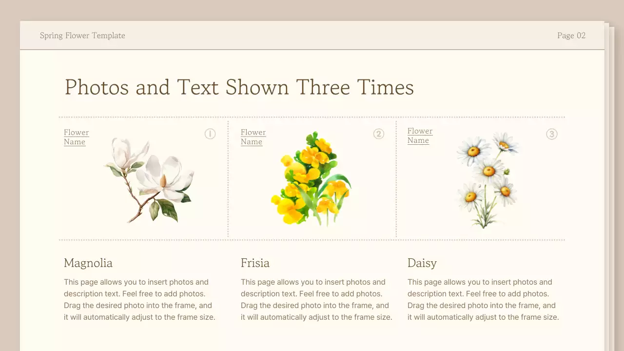 베이지색 우아한 꽃 템플릿 초대장 프레젠테이션