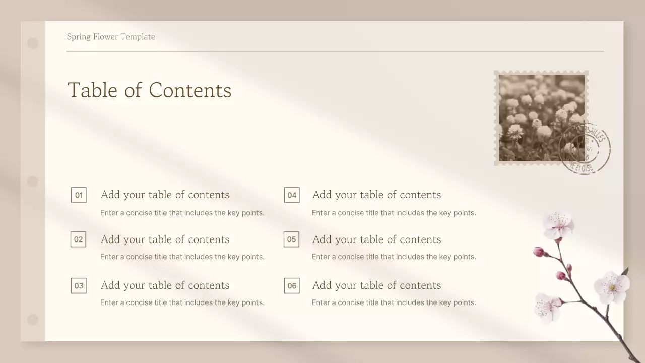 베이지색 우아한 꽃 템플릿 초대장 프레젠테이션